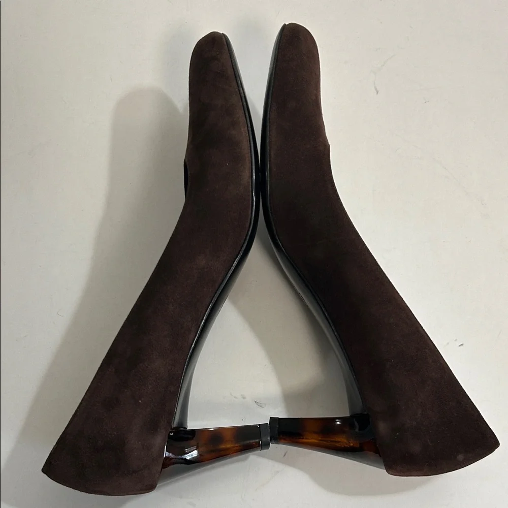 Salvatore Ferragamo Shoes Brown Espresso Suede Calf Sabrina Pump - Picture 11 of 16